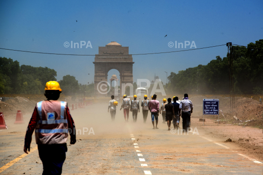 Central Vista project in full swing at Rajpath amid pandemic