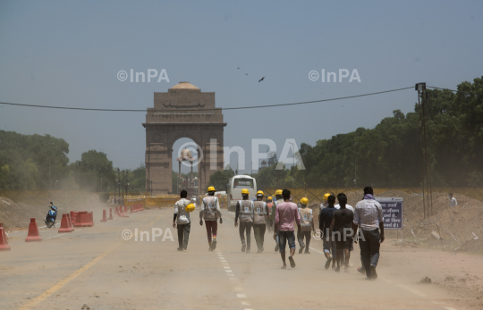 Central Vista project in full swing at Rajpath amid pandemic