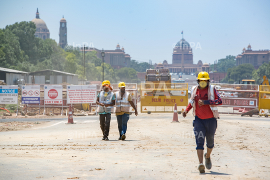 Central Vista project in full swing at Rajpath amid pandemic