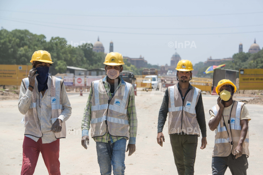 Central Vista project in full swing at Rajpath amid pandemic