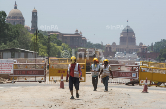 Central Vista project in full swing at Rajpath amid pandemic