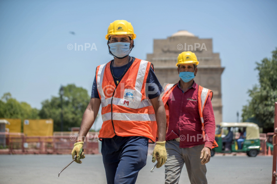 Central Vista project in full swing at Rajpath amid pandemic