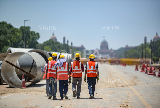 Central Vista project in full swing at Rajpath amid pandemic