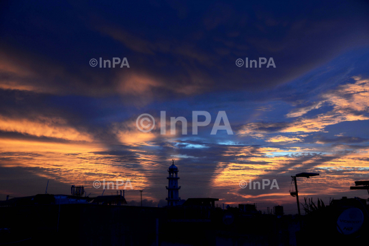 Colorful clouds over the Delhi Sky