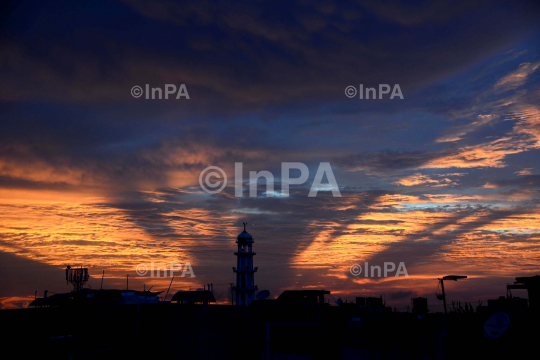 Colorful clouds over the Delhi Sky