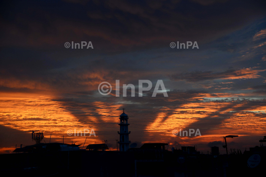 Colorful clouds over the Delhi Sky