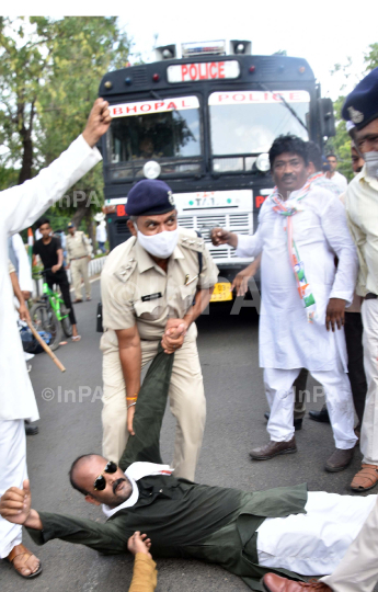 Congresh Protest Bhopal
