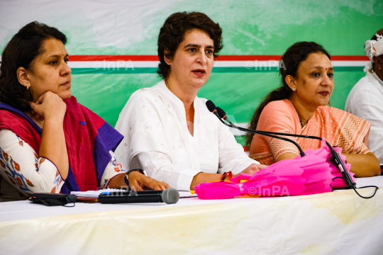 Congress leader Priyanka Gandhi in Lucknow