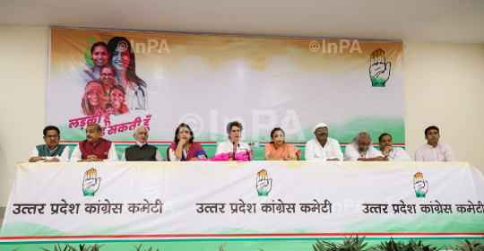 Congress leader Priyanka Gandhi in Lucknow