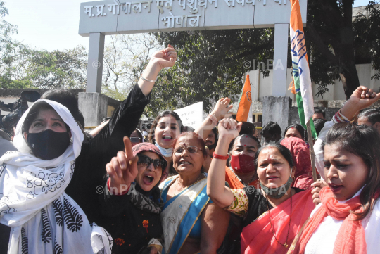 Congress protest in Bhopal