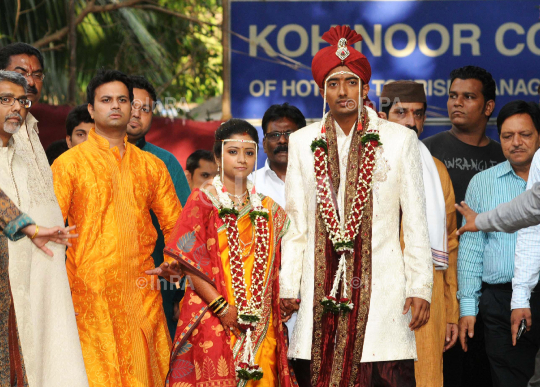 cricketer Ankeet Chavan with his wife Neha Sambhareon