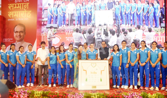 Felicitation of Indian women's hockey team