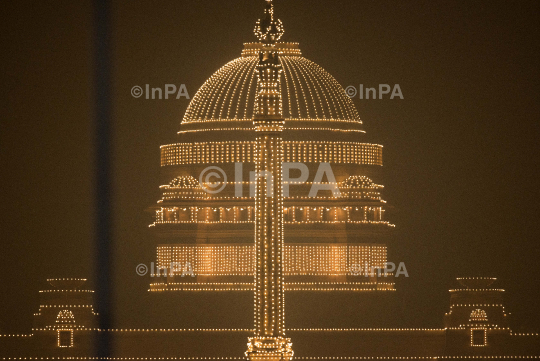 Illuminated Rashtrapati Bhawan 