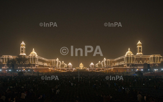 Illuminated Rashtrapati Bhawan 