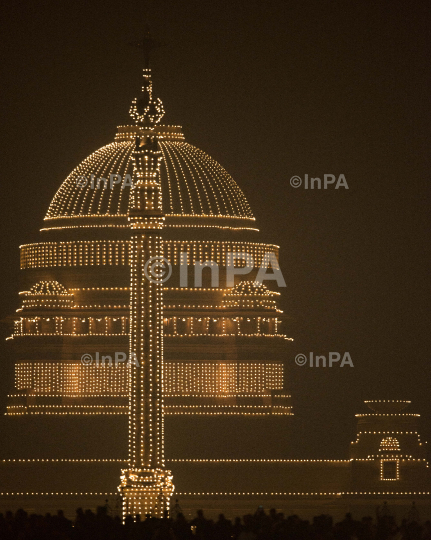 Illuminated Rashtrapati Bhawan 