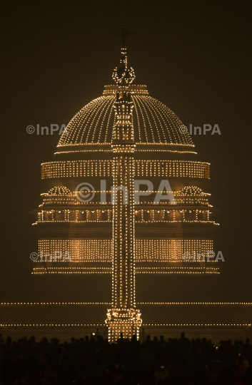 Illuminated Rashtrapati Bhawan 