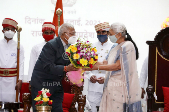 Mangubhai Patel takes oath as MP Governor