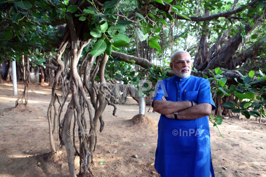 Narendra Modi visited the auspicious 500 year old Banyan Tree