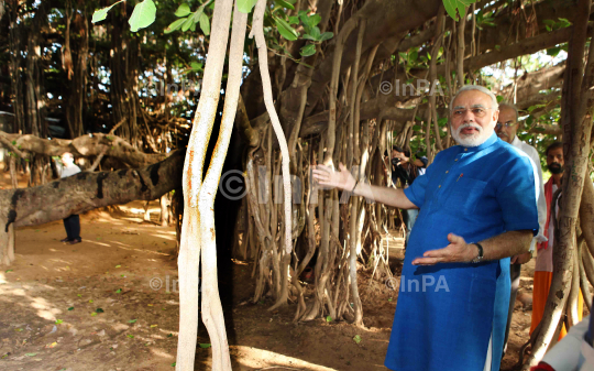 Narendra Modi visited the auspicious 500 year old Banyan Tree