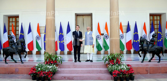 Narendra Modi with Emmanuel Macron