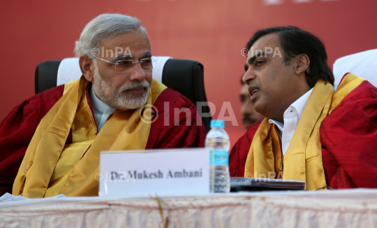 Narendra Modi with Mukesh Ambani