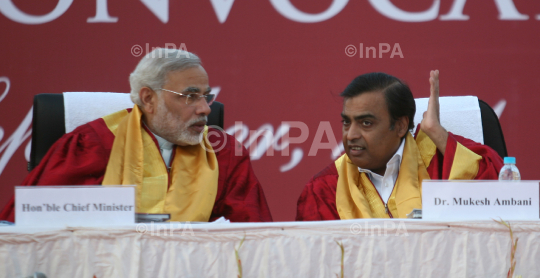 Narendra Modi with Mukesh Ambani