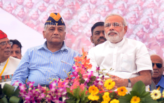 Narendra Modi with VK Singh