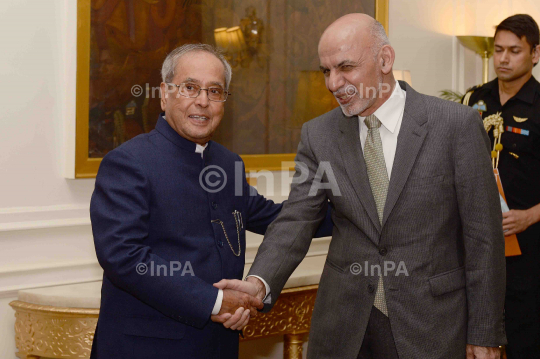 Pranab Mukherjee with Dr. Mohammad Ashraf Ghani