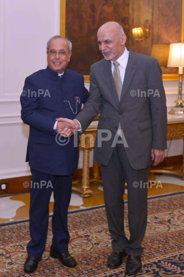 Pranab Mukherjee with Dr. Mohammad Ashraf Ghani