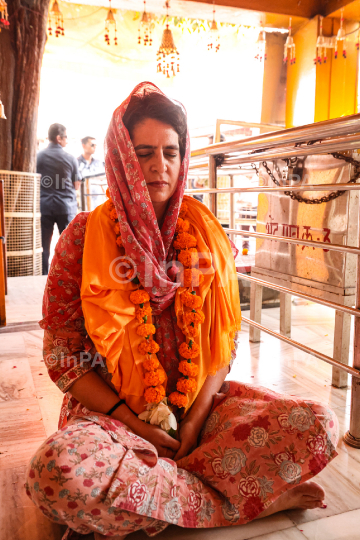 Priyanka Gandhi at Shri Pitambara Peeth, Datia