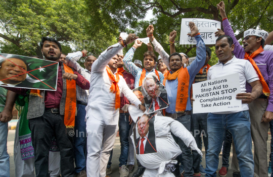 Protest against Pakistan for attacking on Indian army Base camp