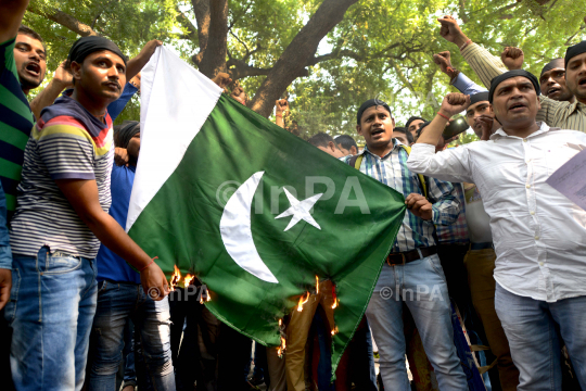 Protest against Pakistan for attacking on Indian army Base camp