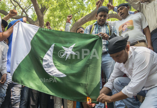 Protest against Pakistan for attacking on Indian army Base camp