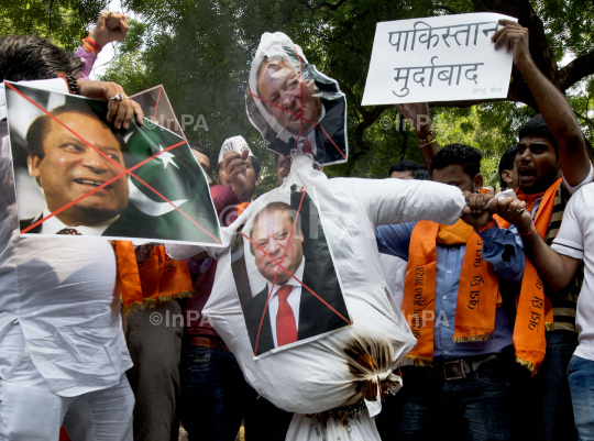 Protest against Pakistan for attacking on Indian army Base camp