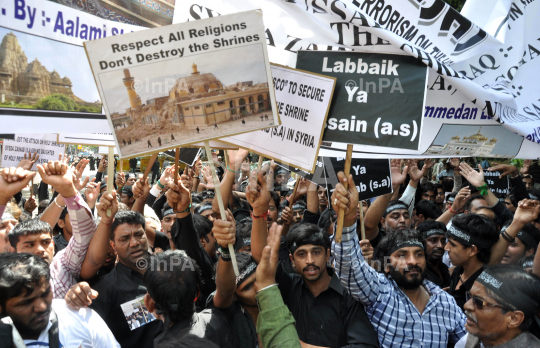 Protest to condemn the attack on the shrine of Syeda Zainab (SA)