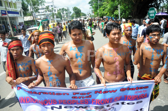 Protest to demand Tipra land State