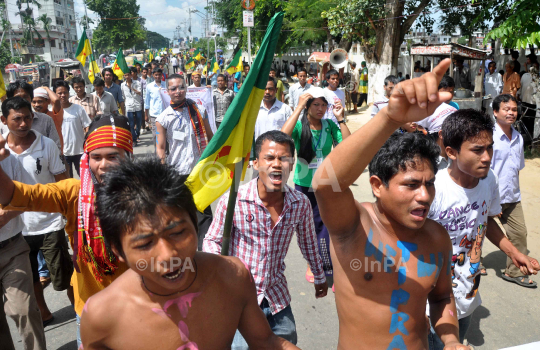 Protest to demand Tipra land State