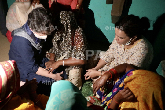 Rahul Gandhi and Priyanka Gandhi in Hathras