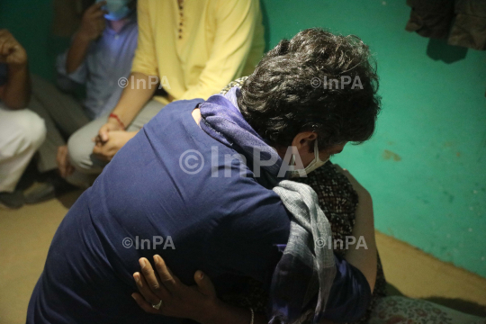 Rahul Gandhi and Priyanka Gandhi in Hathras