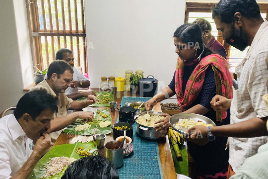 Rahul Gandhi at his parliamentary constituency, Wayanad