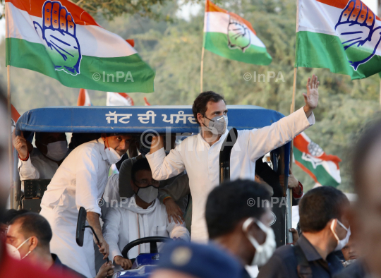 Rahul Gandhi Tractor Yatra in Pehowa