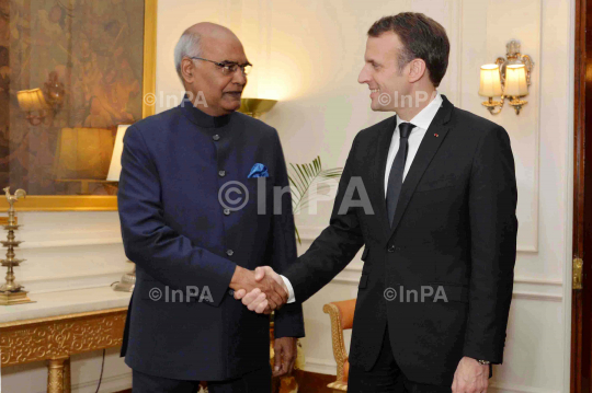 Ram Nath Kovind with Emmanuel Macron