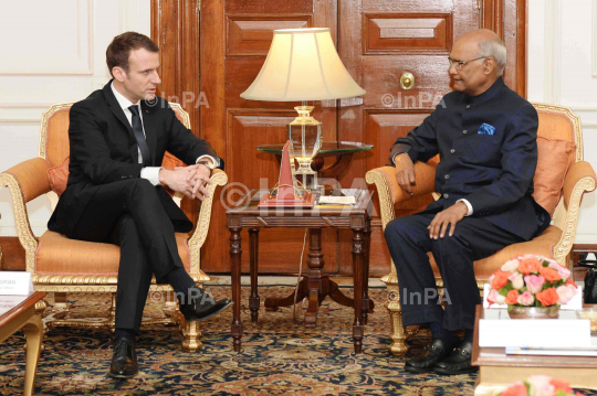 Ram Nath Kovind with Emmanuel Macron