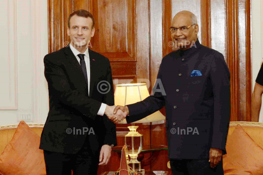 Ram Nath Kovind with Emmanuel Macron