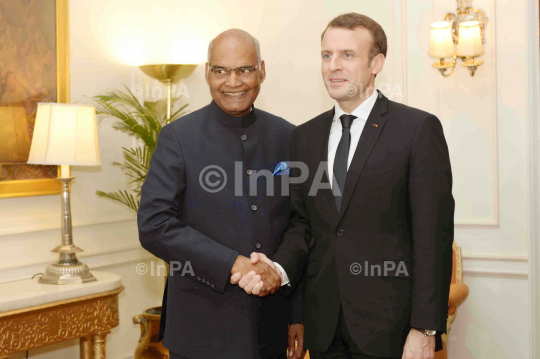 Ram Nath Kovind with Emmanuel Macron