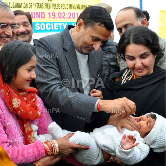 Sham launches 1st round of Pulse Polio Campaign-2012
