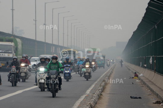 Smog and clouds in Delhi