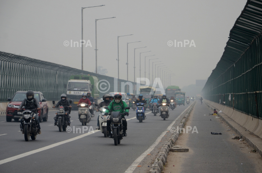 Smog and clouds in Delhi