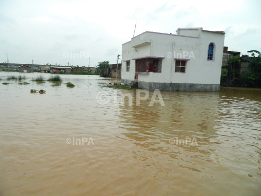 Some areas of Burdwan Town in under water due to rain on wednesday. Some hut also collapsed due to rain water. Burdwan Town observed 92 Millimeter rainfall during last 24 hours (5)