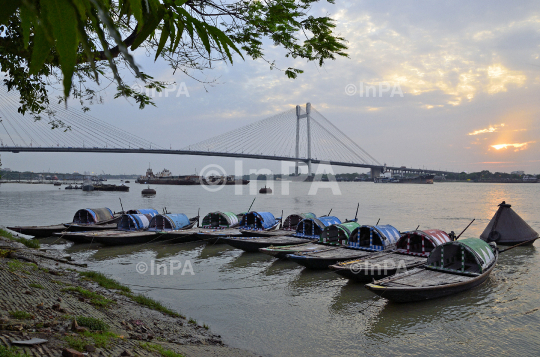 Sunset over Hooghly river
